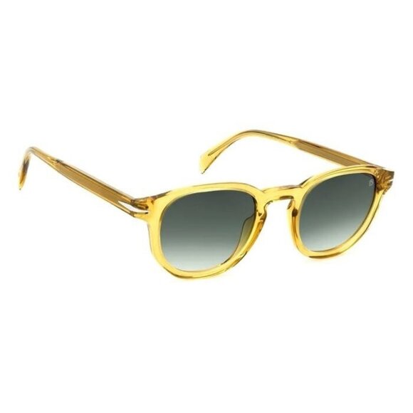 New DAVID BECKHAM Yellow Round DB 1007/S 40G9K Sunglasses Women - Picture 3 of 4